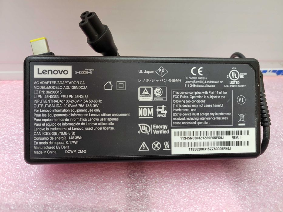 Оригінальний блок живлення + кабель Lenovo 135w USB+Pin 6.75A 20v