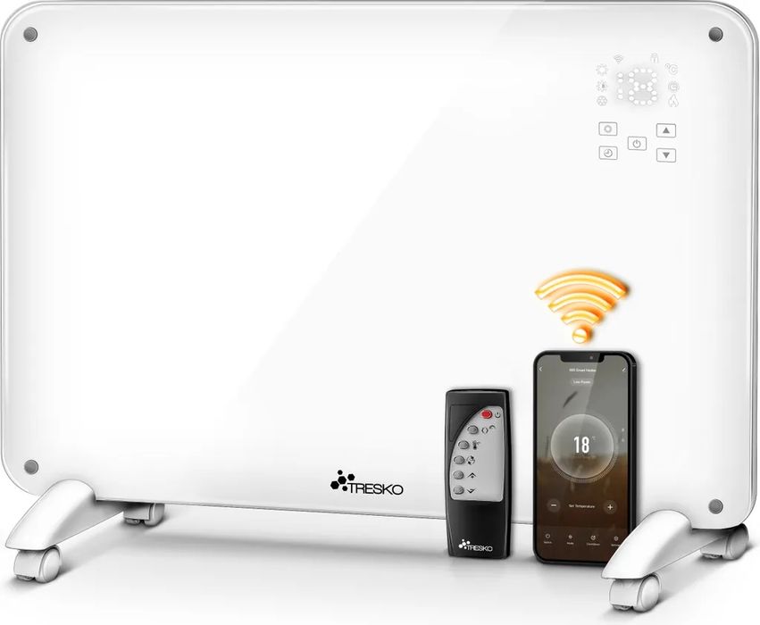 Konwektor szklany 2000 W grzejnik + WiFi biały Tresko