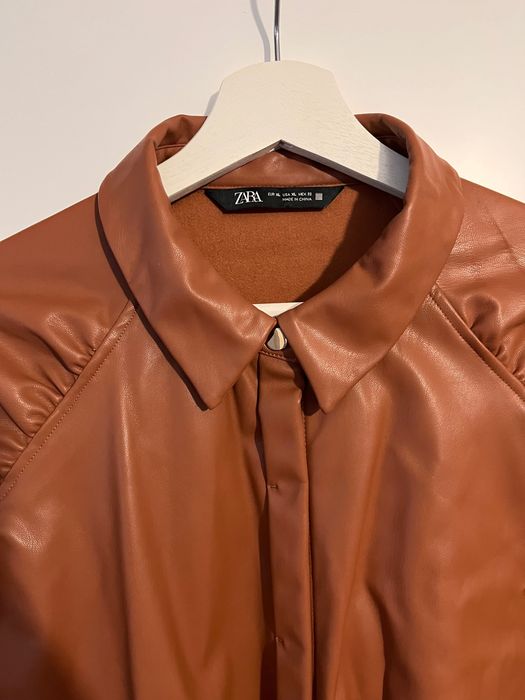 Koszula z ekoskórki - ZARA-XL