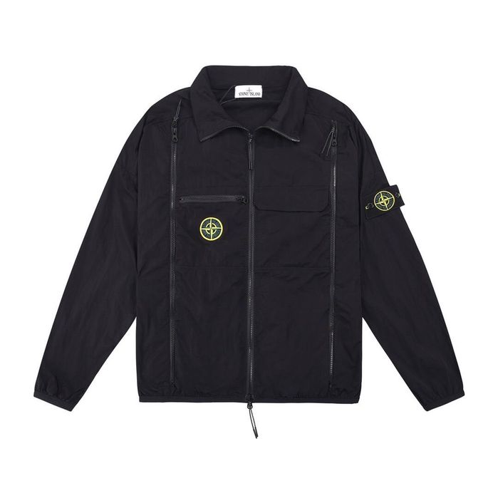 Зипка кофта мастерка водонепроницаемая stone Island новая черная мужская с патчем с воротником