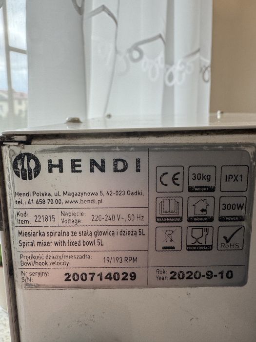 Mikser spiralny HENDI 5 L
