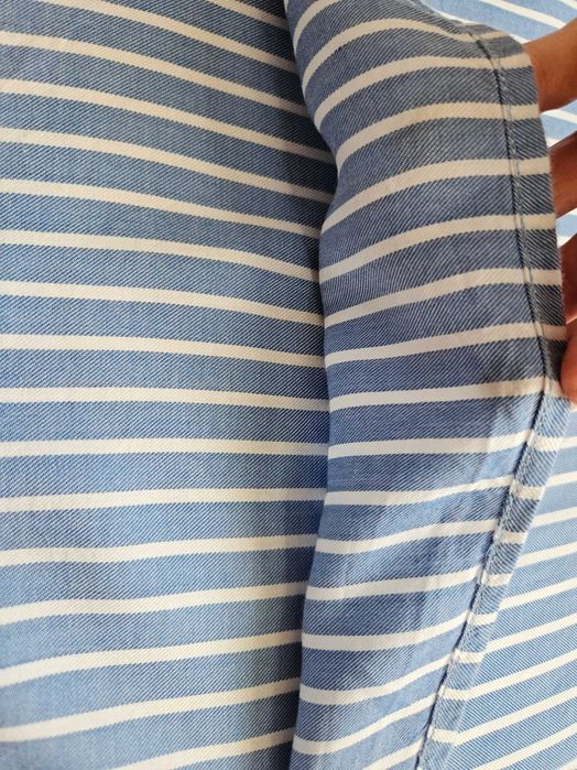Bluzka koszulowa- koszula niebieska w paski