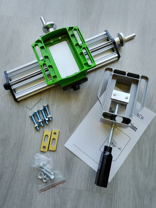 Mesa 2 eixos com torno alumínio para furadora ou fresadora CNC - NOVA!