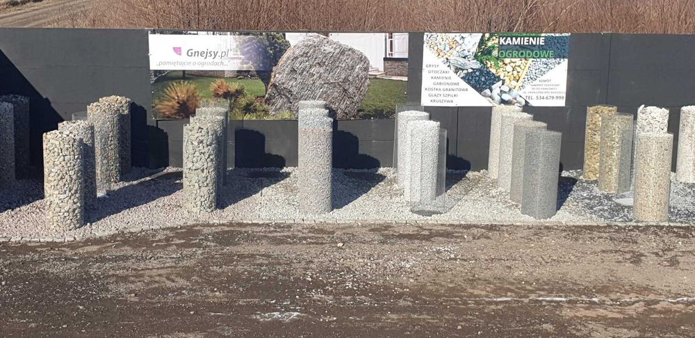 Słupek granitowy szary palisada 10/10/30 granit murowy łupany opornik