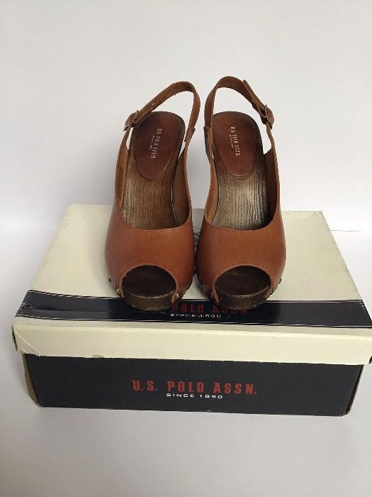 Buty damskie U.S. POLO ASSN. brąz sandały obcas rozmiar 37