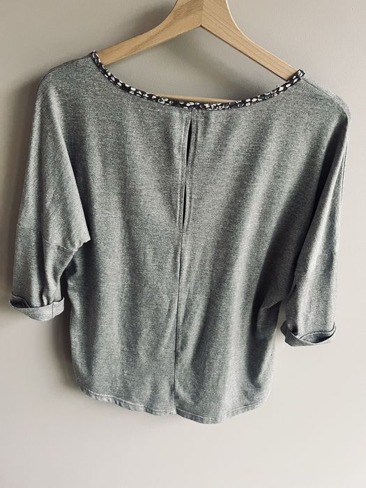 Bershka modna bluzka beżowo-brązowa rozmiar S