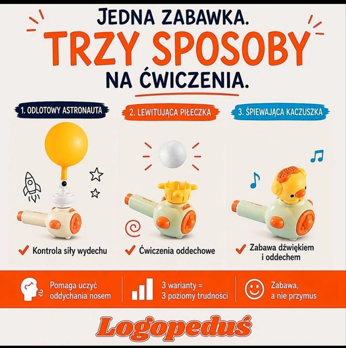 Logopedus logopedyczna zabawa oddychania