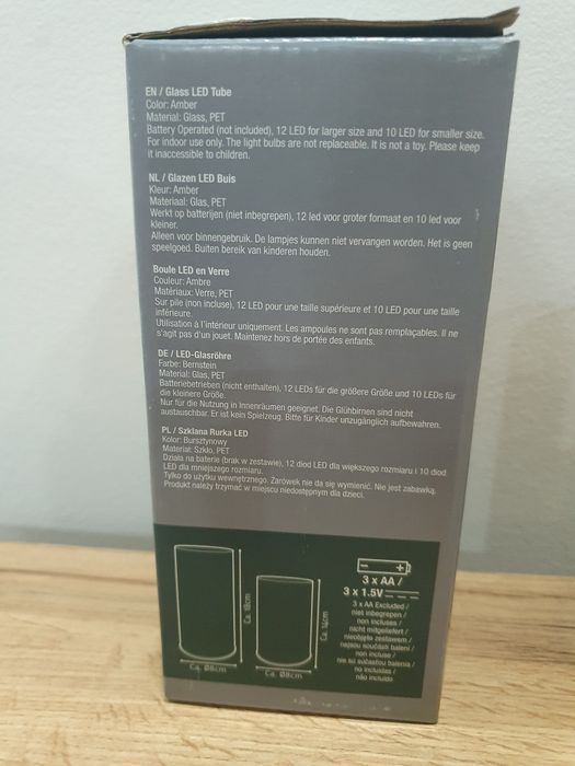 Zestaw 2 Szklanych Lampionów Tub Led