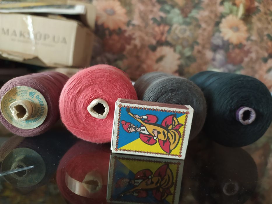 Большие катушки ниток - натуральный хлопок СССР