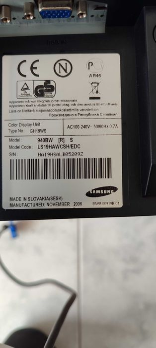 Monitor Samsung 19” SyncMaster 940 BW [COMO NOVO]