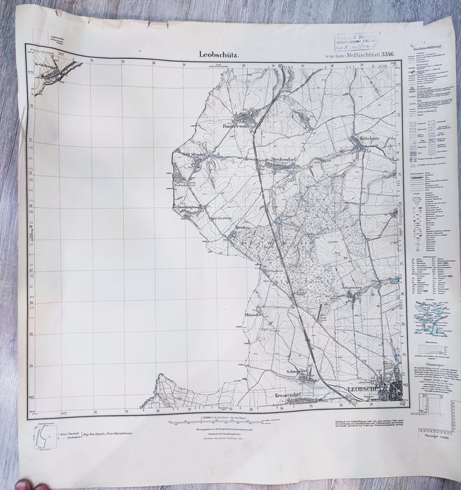 Stara niemiecka mapa topograficzna Leubusch Messtischblatt 2958