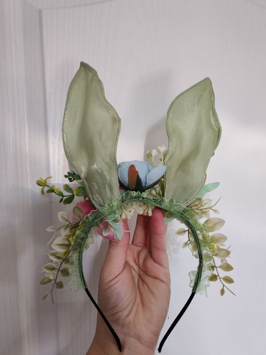 Opaska na głowę uszy zajączka kwiaty