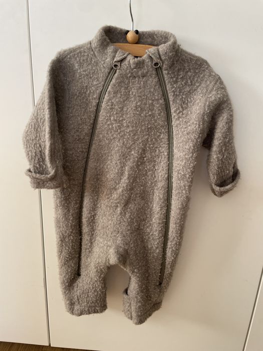 Kombinezon z  wełny merino Joha 60 62 68 beżowy jasnobrazowy