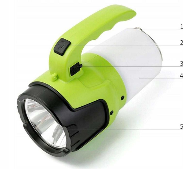 Latarka Awaryjna LED USB Akumulatorowa Mocna Do Samochodu Dom Namiotu