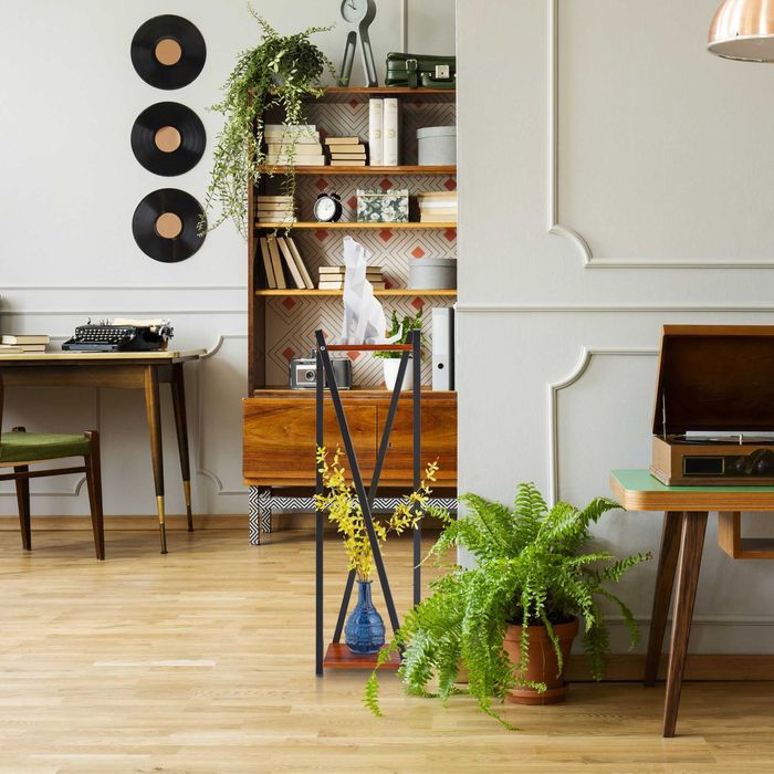 Stojak na kwiaty XL z 2 poziomami brązowy Relaxdays