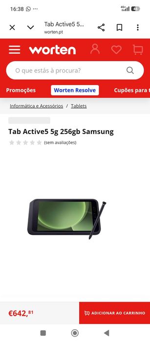 Vendo Samsung Galaxy tab active 5.   5G