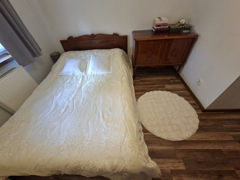 Łóżko Sypialniane z materacem + Komoda -Styl Ludwikowski