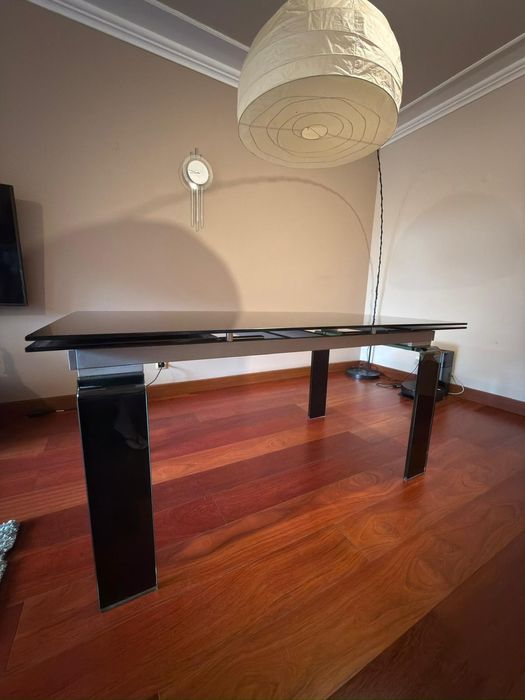 Mesa de vidro temperado extensível 160 cm - extensível 240 cm