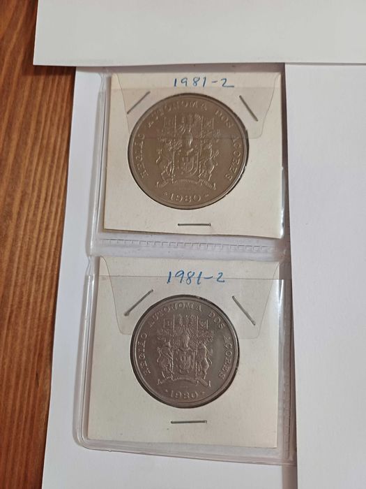 REGIÃO Autónoma AÇORES Cupro-Niquel 25$00 e 100$00 BELAS NÃO Circulada
