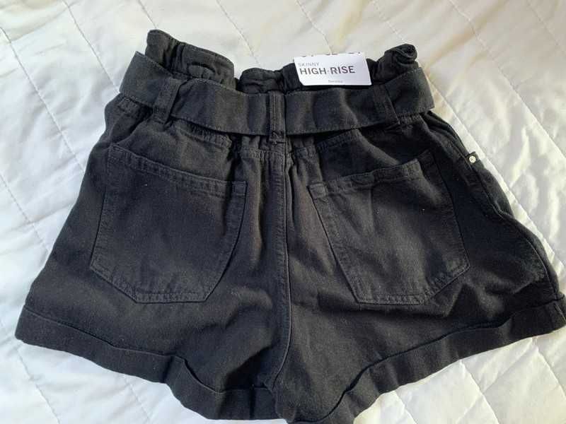 spodenki czarne talia wysoki stan