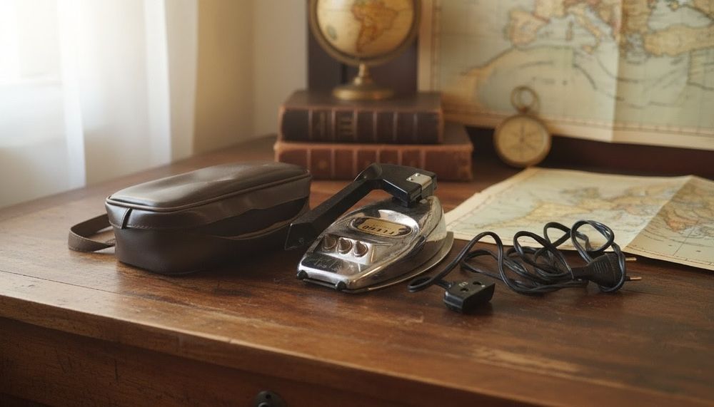 Ferro de engomar de viagem dos anos 50