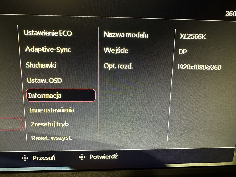 ZOWIE XL2566k monitor gamingowy do esportu. Gwarancja