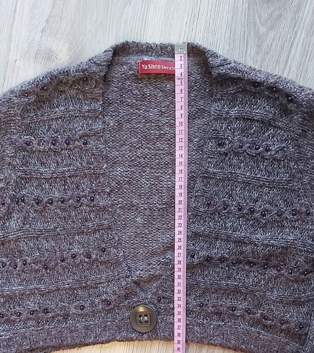 Śliwkowe bolerko z perełkami L