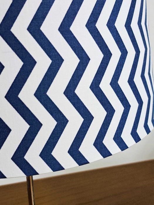 abajur novo para candeeiro de mesa, padrão geométrico, azul marinho
