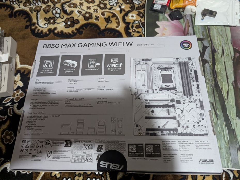 Материнcька плата ASUS B850 MAX GAMING WIFI W (AM5, AMD Ryzen)