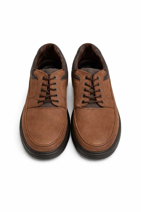 Sapatos Comport Confortáveis em Couro Castanho – 42