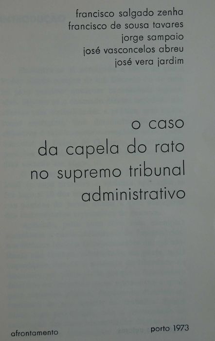 O Caso da Capela do Rato no Supremo Tribunal Administrativo