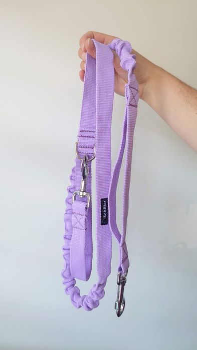 Smycz z amortyzatorem dla dużego psa fioletowa