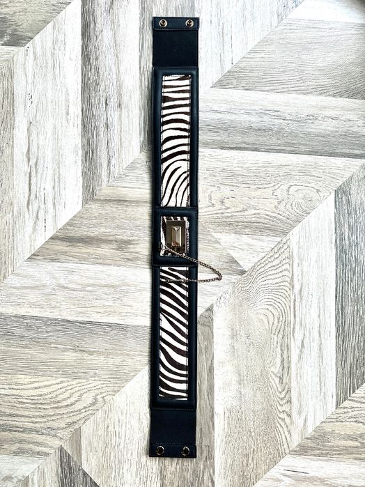 River Island pasek na talię, zebra zwierzęcy wzór - rozmiar S