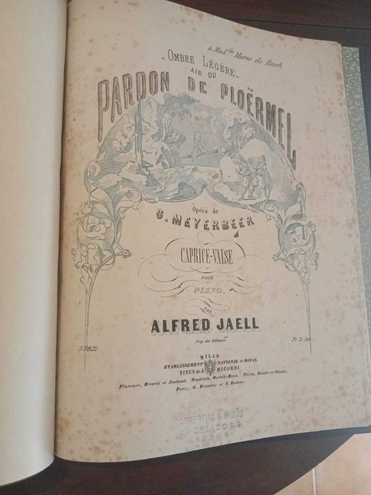 Álbum Antigo de Partituras Piano – Beethoven, Puccini, Diabelli, Toselli – c.1900
