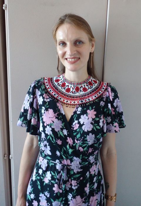 Традиційна українська силянка з чеського бісеру до вишиванки, намисто