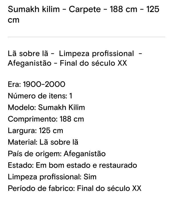 Tapete kilim em lã - lavado. Pronto a usar.