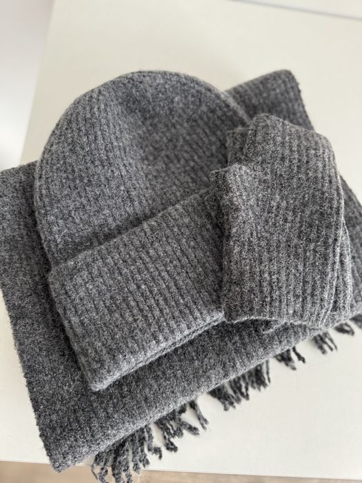 Італійський комплект (шапка, шарф і мітенки) вовна і віскоза