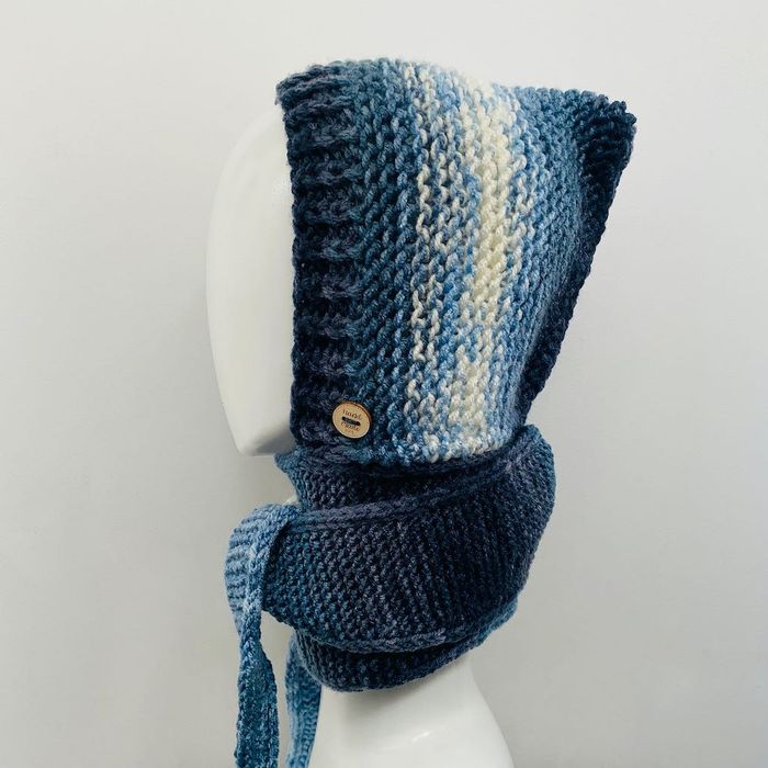 Balaclava kominiarka kapturoszal zamiast czapki handmade 53-55 cm