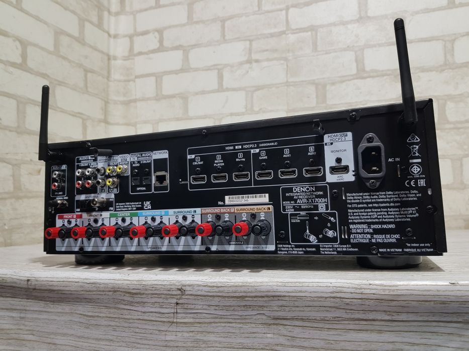 7.2 AV ресивер DENON AVR X1700,+1,7*145Вт Wi-Fi 8K, Bluetooth,Spotify
