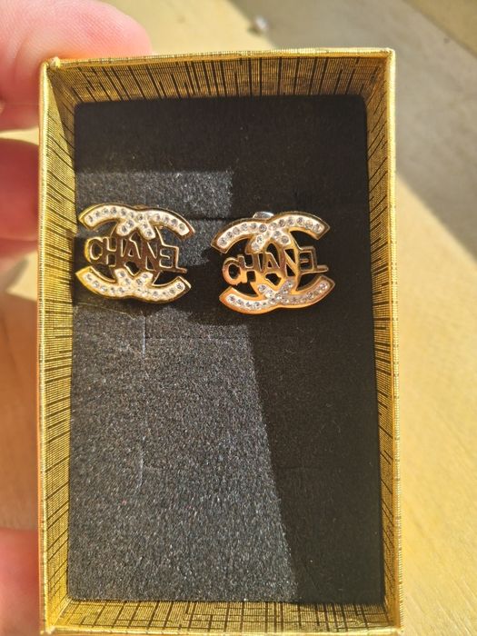 Kolczyki CC blyszczace ocień złota