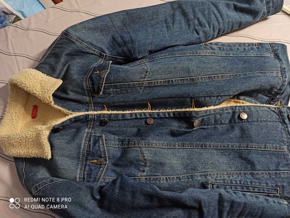 Casaco de ganga com pelo como novo XXL