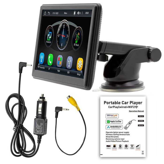 CarPlay | Android Auto Sem Fios | Écran Tátil 7” + Camera Traseira