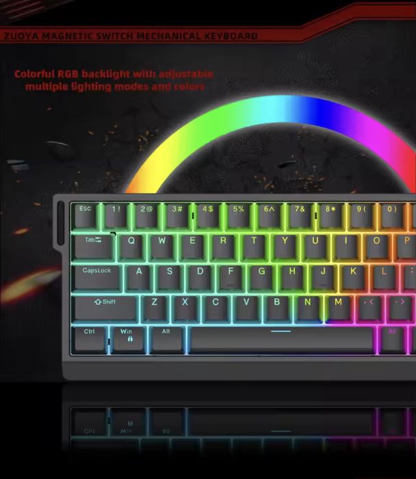 Магнитная клавиатура | клавиатура на белых свечах | Zuoya he65 | black