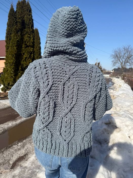 Кардиган вязаний з плюшевої пряжі