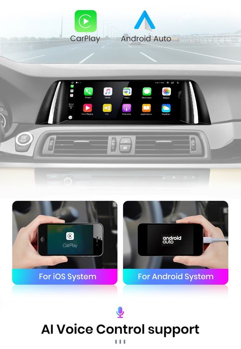 Rádio android 10,25" BMW série 5 F10/11 CARPLAY WIFI 4G 6/128GB 8-CORE