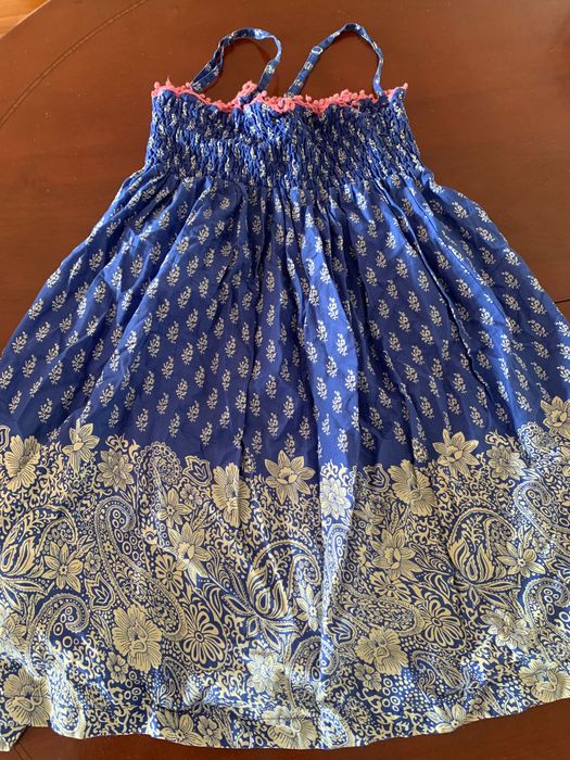 Vestido estampado azul Lanidor alças T 8 anos