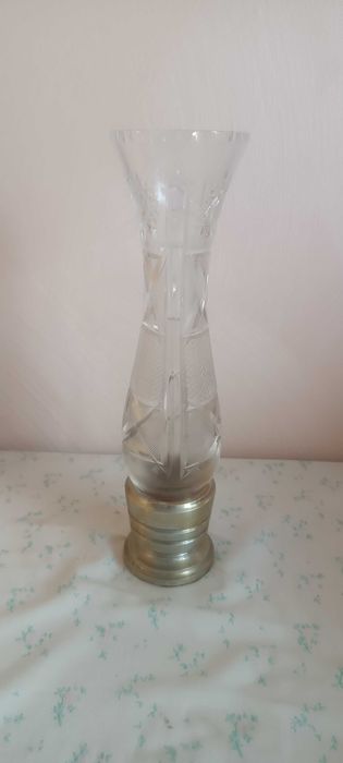 Ваза хрусталь з металевим накінечником CCCР Вінтаж