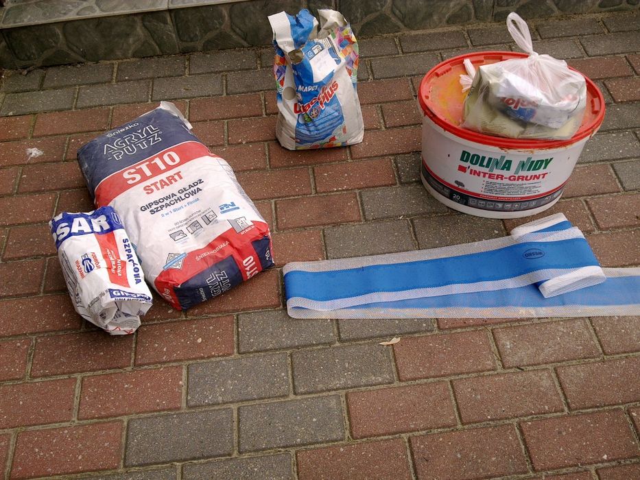 Łazienka taśma uszczel. grunt folia w płynie fuga gips Knauf gładź ...