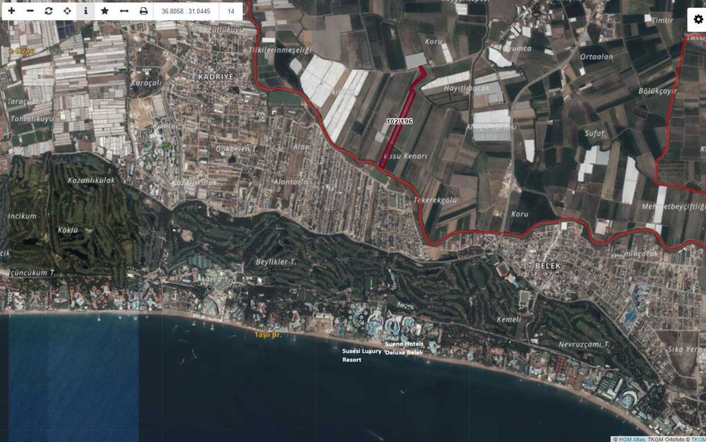 Элитный земельный участок 4.2 га в Белеке (Анталия) Турция