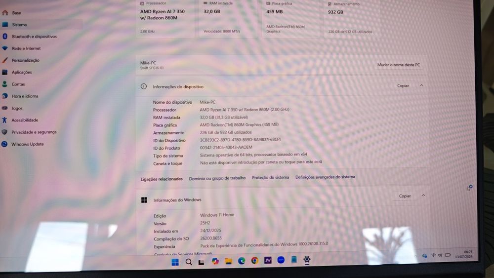 Portátil Acer Swift 16 AI - C/ GARANTIA